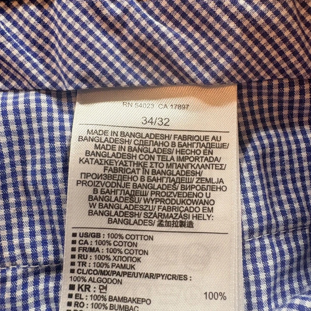 Banana Republic Chinos Mens 34x32 Navy Blue Tailored Slim Fit Non-Iron‎ Cotton